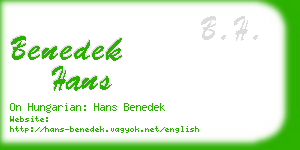 benedek hans business card